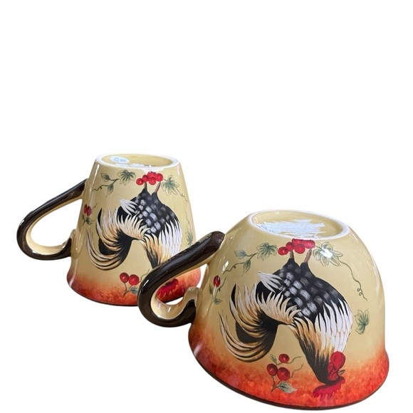 Harvest Rooster Coffee/ Tea Mugs set of 2. Two different sizes. - Picture 6 of 16